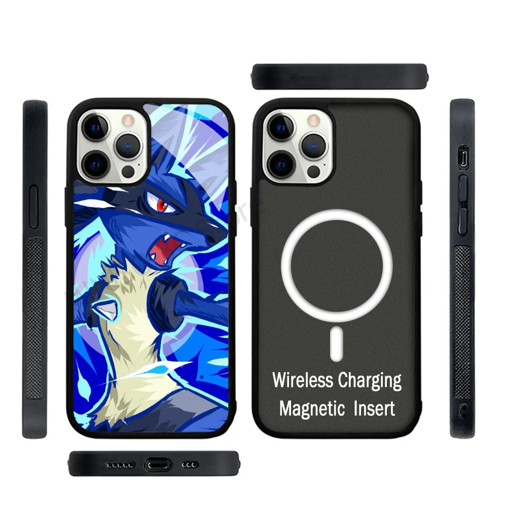 Cartoon Phone Case Strong Magnetic For IPhone 15 14 13 Pro Max 11 12 Mini P-pokemon For Magsafe