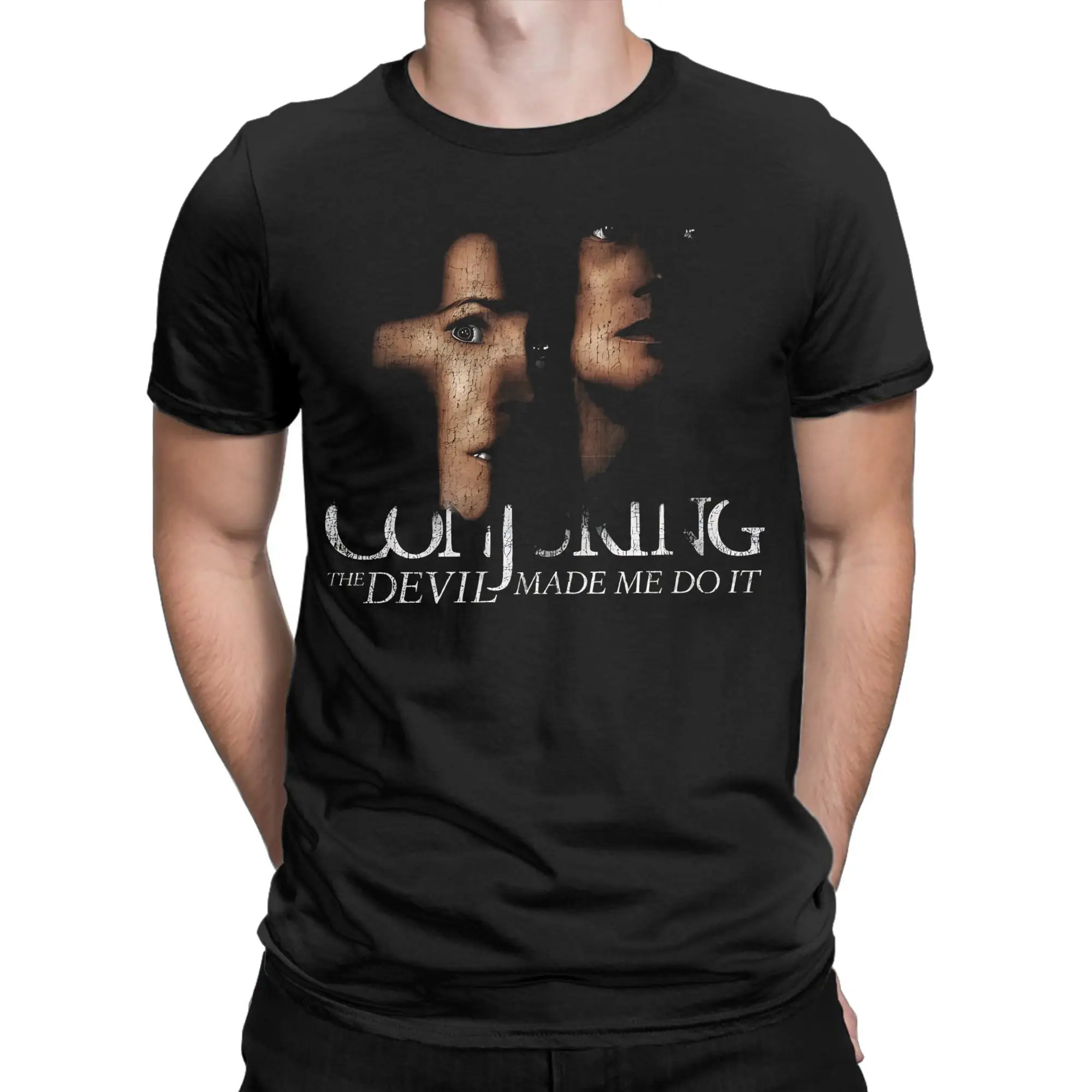 تي شيرت كلاسيكي لفيلم الرعب The Conjuring للرجال والنساء بياقة دائرية وأكمام قصيرة ملابس صيفية قطنية 100%