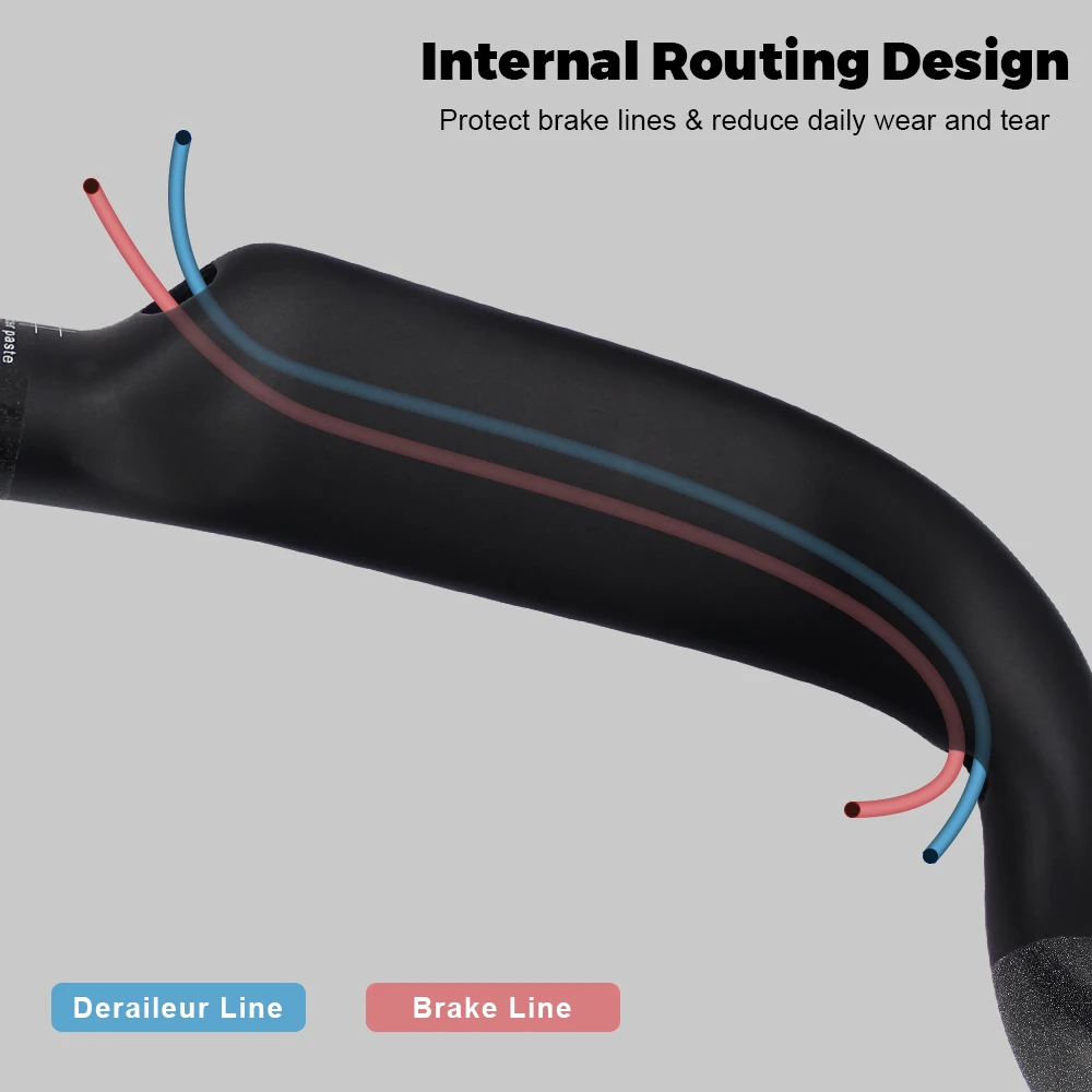 Carbon Road Handlebar 31.8mm,Racing Bike Speed Drop Bent Bar,Inner Routing,400/420/440mm,Gravel carbon handlebar,UD Matte