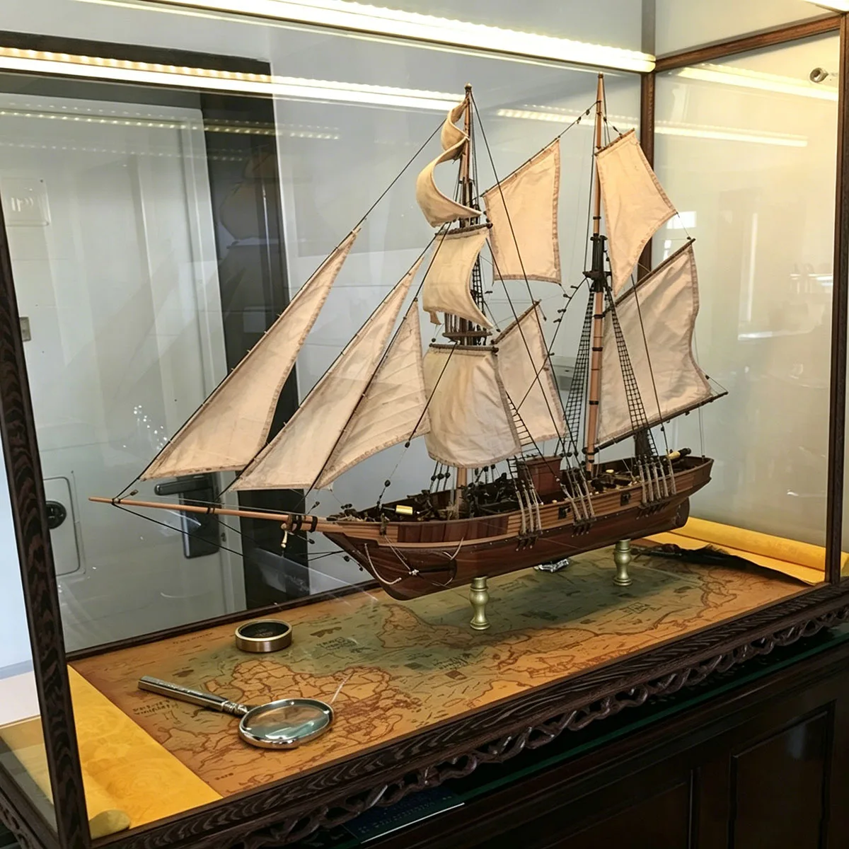 

1/55 Scale Wooden La Hussad Sailboat Assembly Model Kit 74cm Richly Detailed Ships Static Model Ship Toy Ornament
