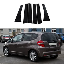 Glossy Black Door Window Pillar Posts Cover Sticker Trim Fit For Honda Fit/Jazz 5 Door Hatchback 2008 2009 2010 2011 2012 2013