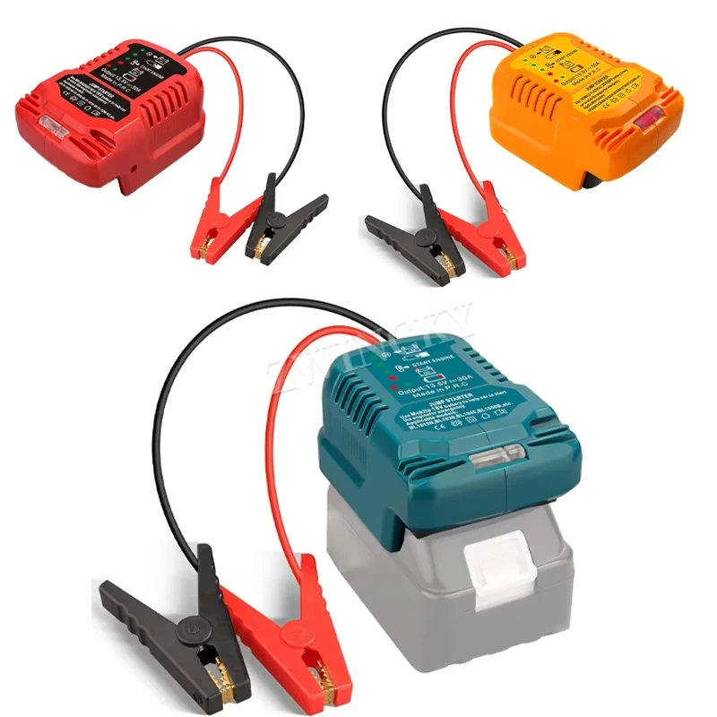 Jump Starters for Makita/Milwaukee/Dewal 18V 20V Batteries Heavy Duty Automotive Booster Cables Adapter for Jump Starting Dead