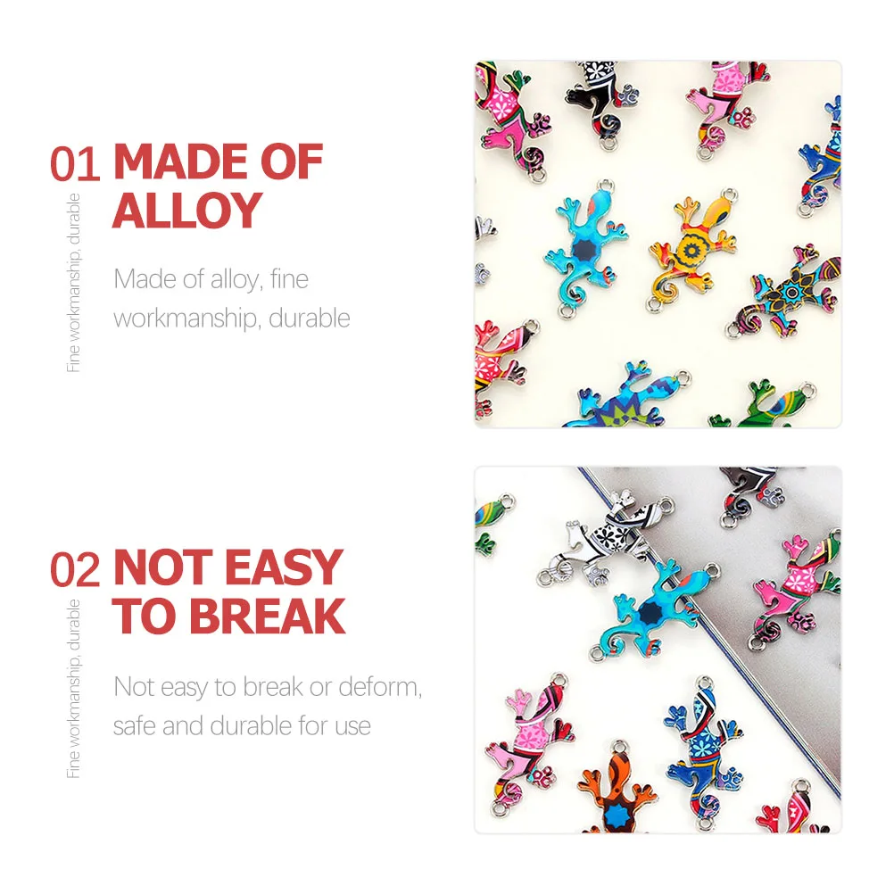

30pcs Alloy Gecko Jewelry Accessories 3 5x2 2x0 2cm DIY Bracelet Charms Animal Lizard Pendant Earring Supplies Gifts