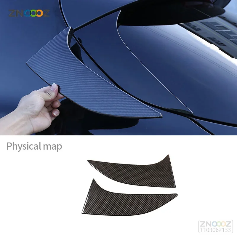 

For Alfa Romeo Stelvio 2017-21Real Carbon Fiber Tail Door Rear Triangle Decorative Plates Car Exterior Modeling Trim Accessories