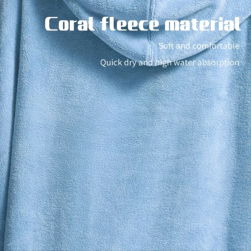 Mutao Surf Poncho Wickelmantel, Unisex-Bademantel mit Kapuze, superweicher Wickelhandtuch mit Tasche und Kapuze