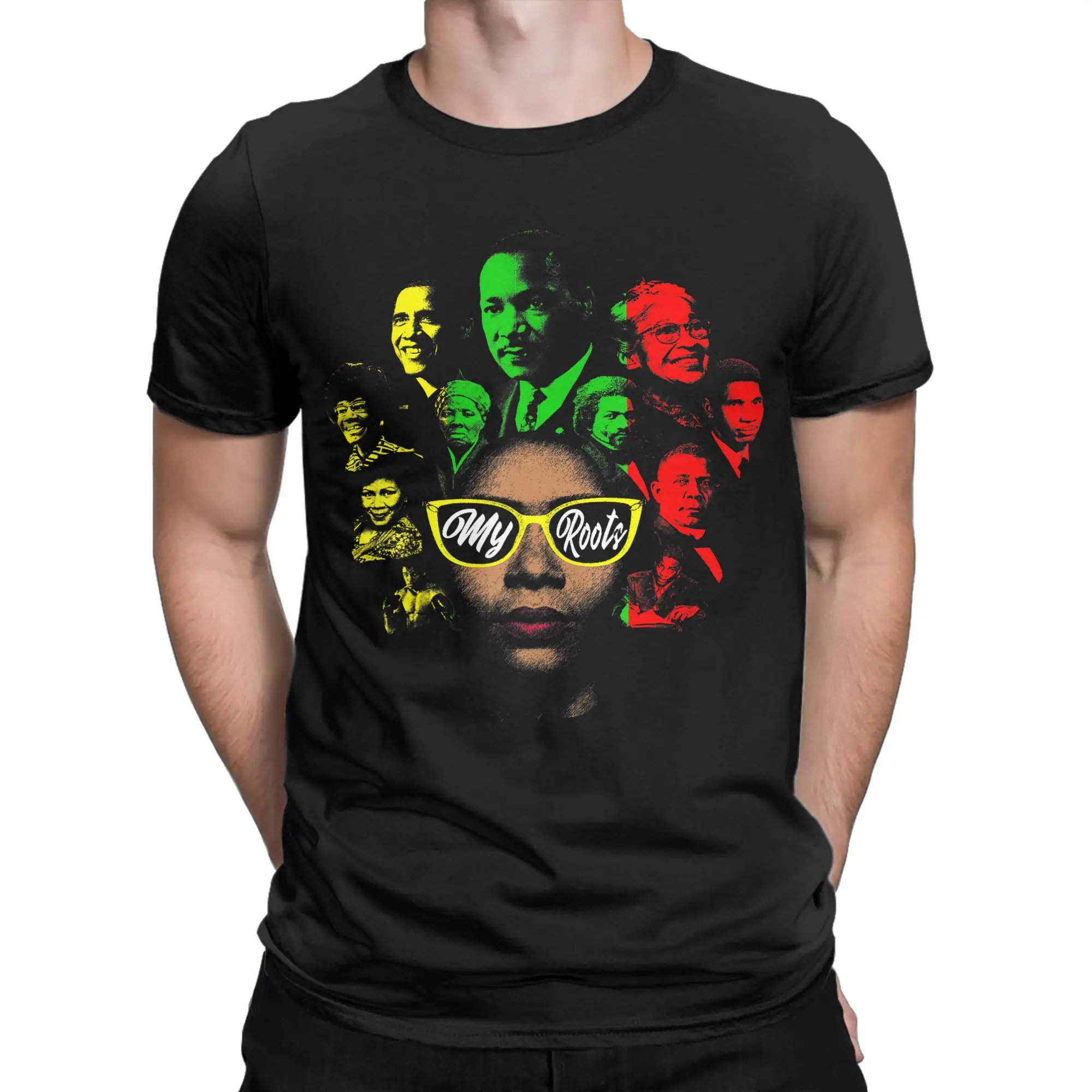Black History Leaders Collage Famous African American Month T Shirt Summer  100% Cotton T-Shirts For Mens Popular Tee Shirt Tops