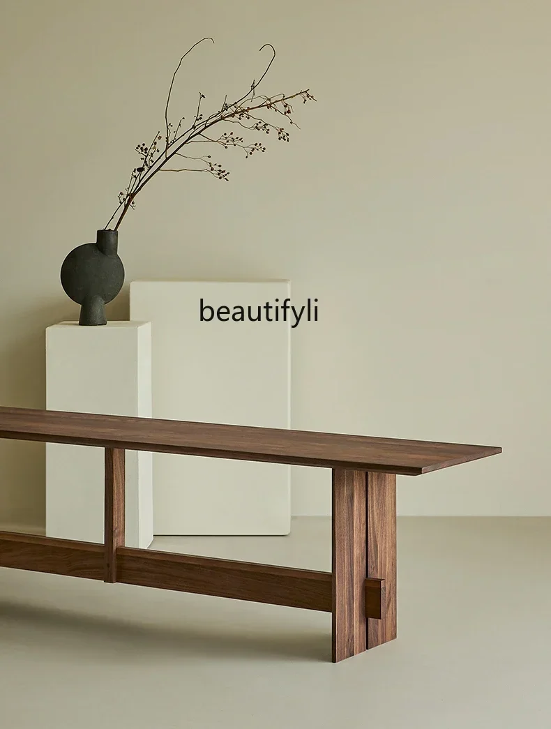 

Q181 Dining Stool North America Black Walnut Solid Wood Modern Minimalist Retro Living Room Household Bench