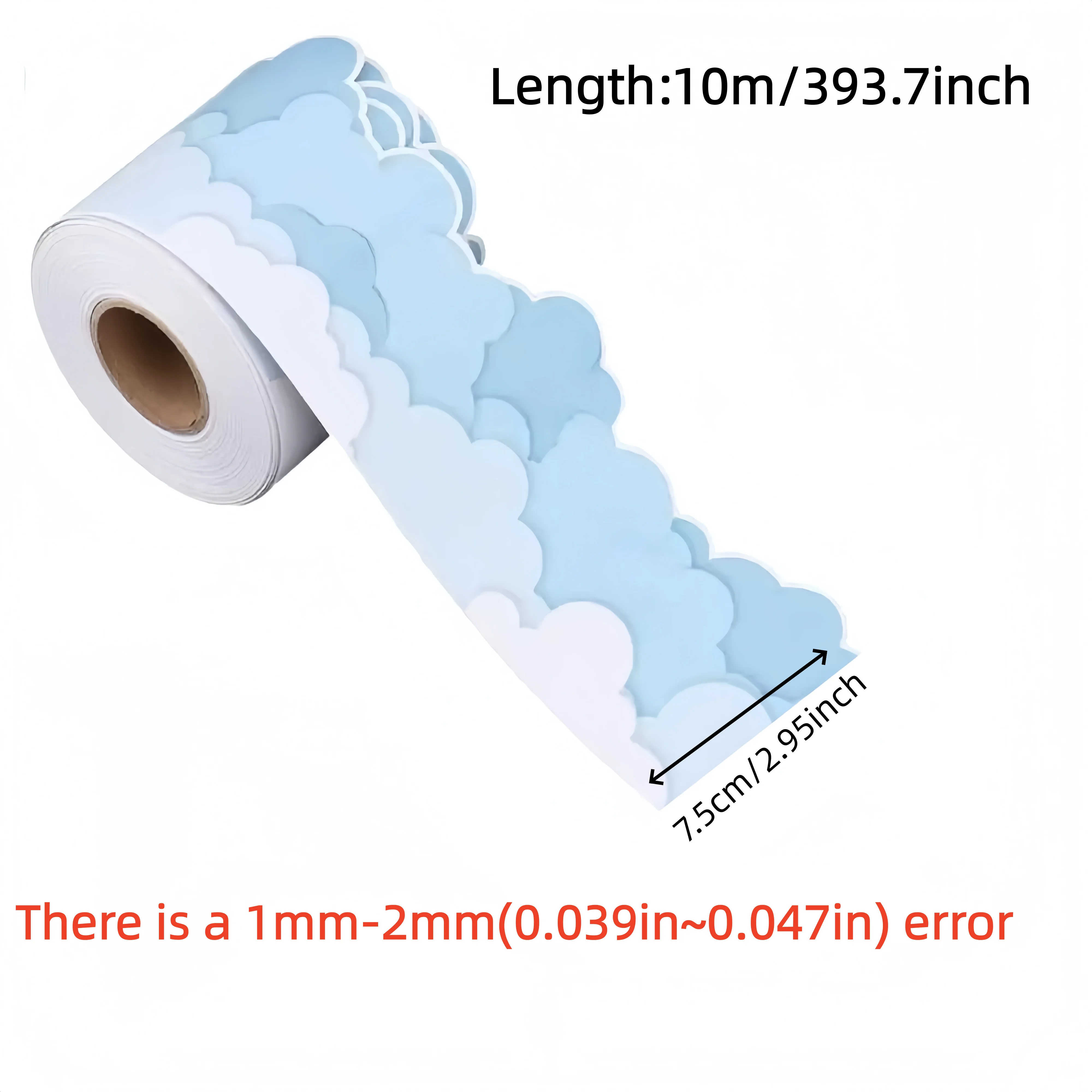 1 10m/393.7inch Roll Self-Adhesive Border Decorative Wall Sticker, Beautifying the Edges of the Wall, DIY Decorative Sticker