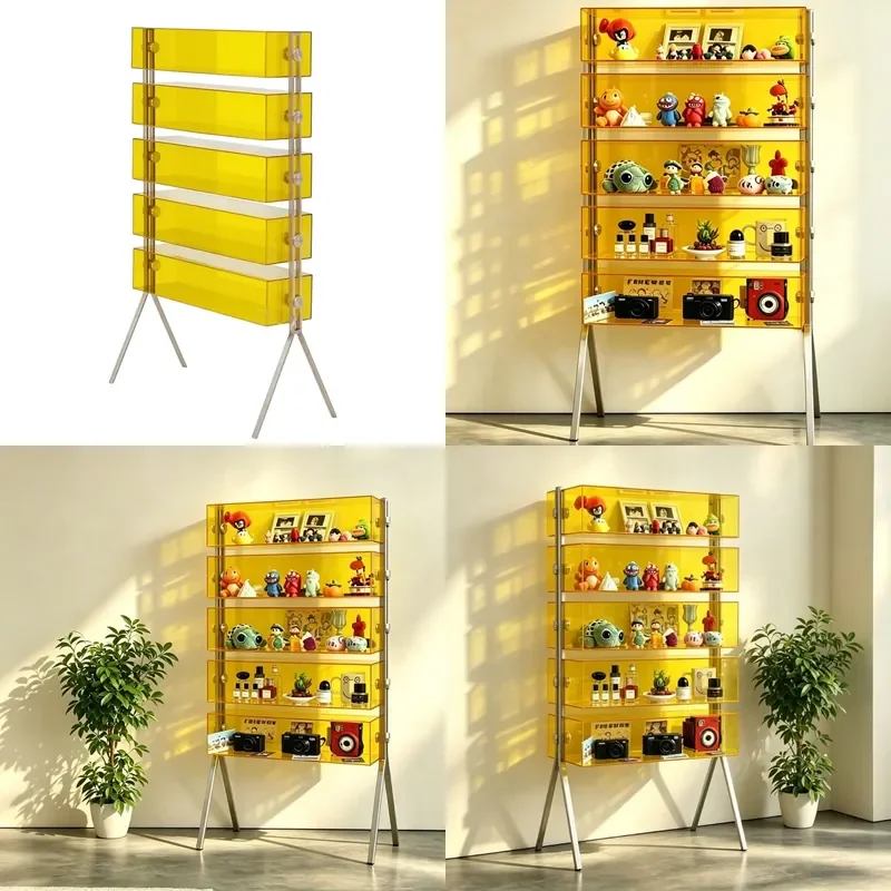 Clear Acrylic Display Shelf for Blind Box Figures Storage Rack Decorative Cabinet Organizer for Collectible Dolls Home Decor