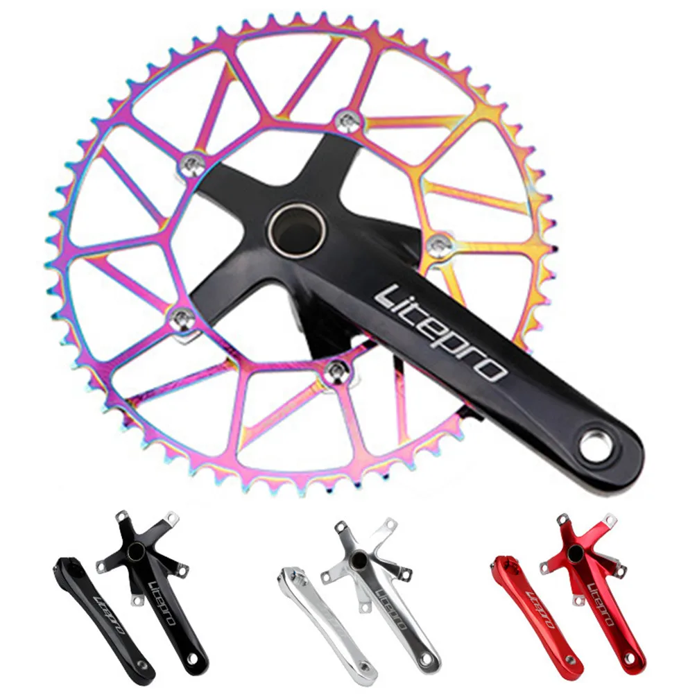 

Litepro Folding Bike Hollow Integrated Crank Chainwheel Sprocket Central Shaft Bicycle Positive Negative Tooth Single Chainring