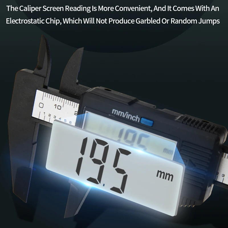 Calibrador Digital de plástico de fibra de carbono, calibrador Vernier electrónico métrico, herramientas de carpintería, micrómetro, instrumentos de medición
