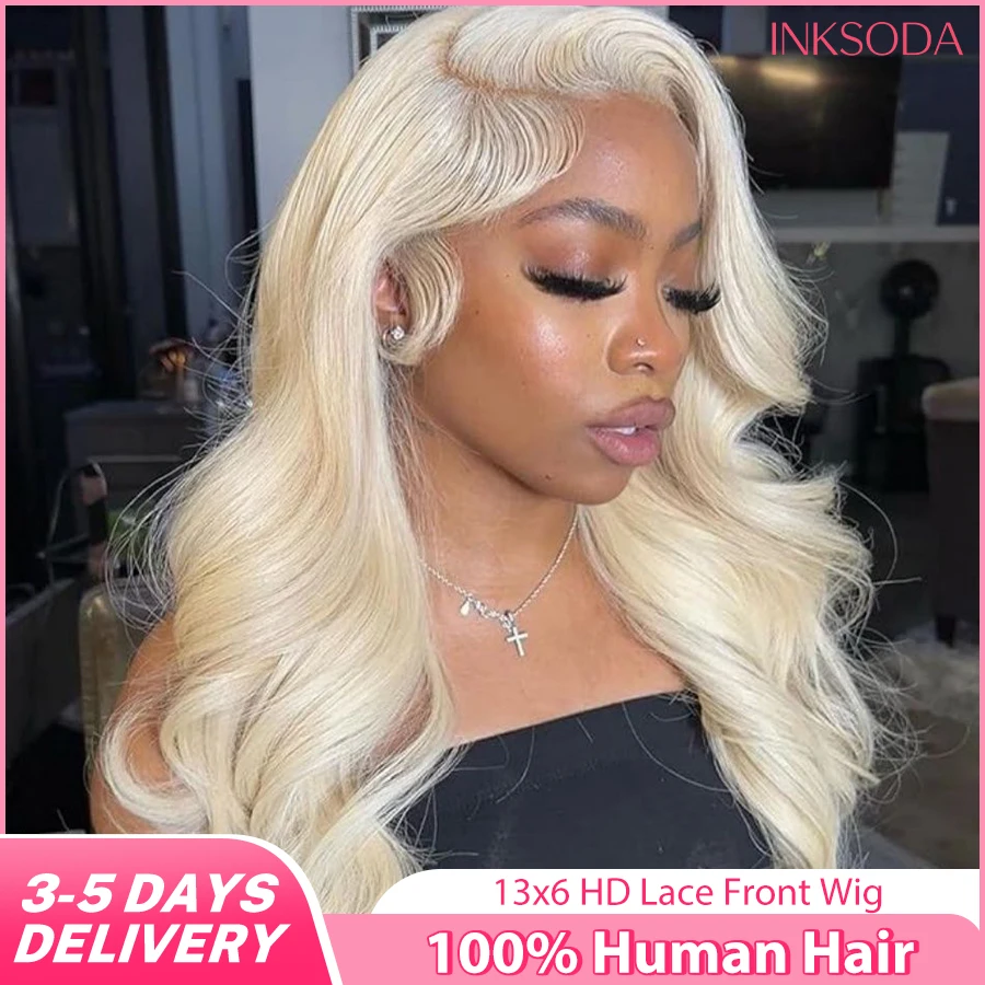 

613 HD Lace Frontal Wig 13x6 Body Wave Transparent Lace Front Human Hair Wigs 40 Inch Colored Pre Plucked Blonde Human Hair Wig