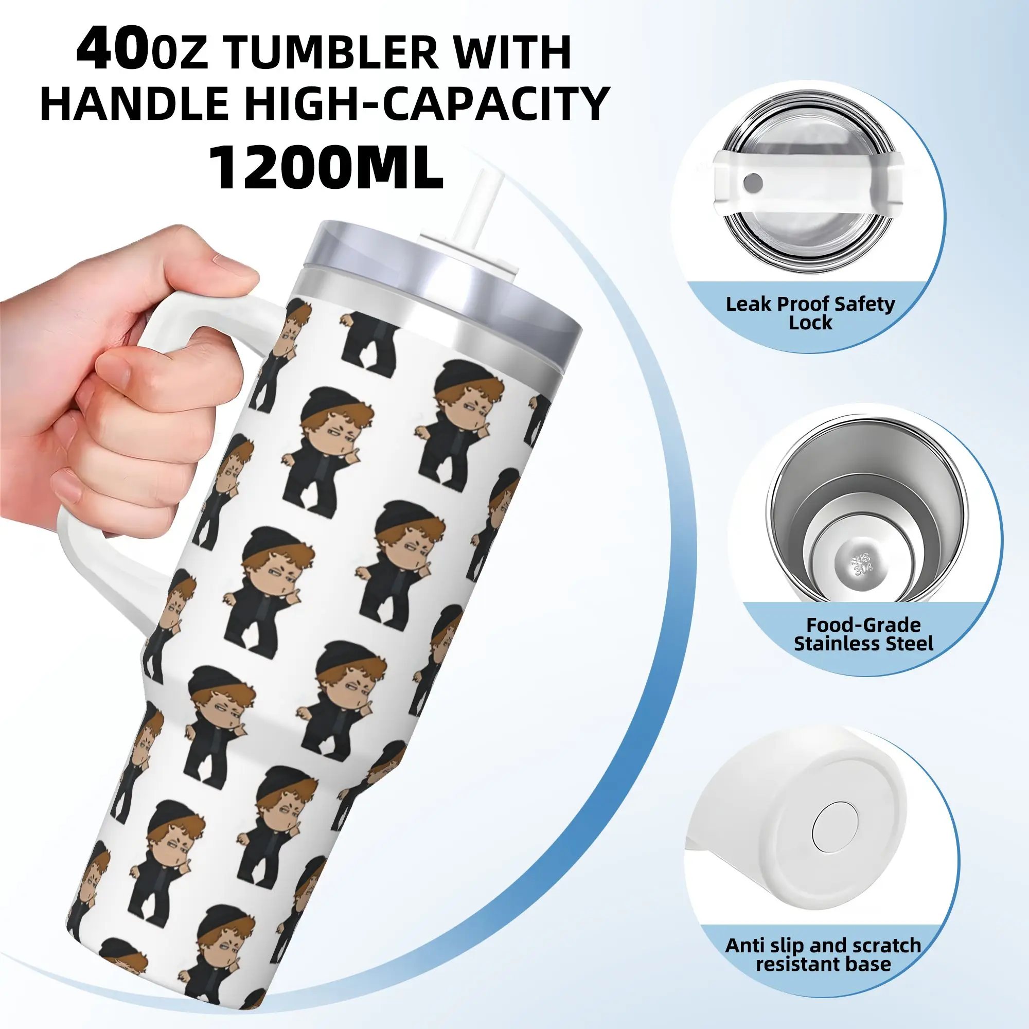 Vaso Térmico Rivality Ilya Rozanov, Botella de Agua Fría y Caliente, Tazas Térmicas Portátiles de Acero Inoxidable, Tazas Personalizadas para Acampar y Automóvil