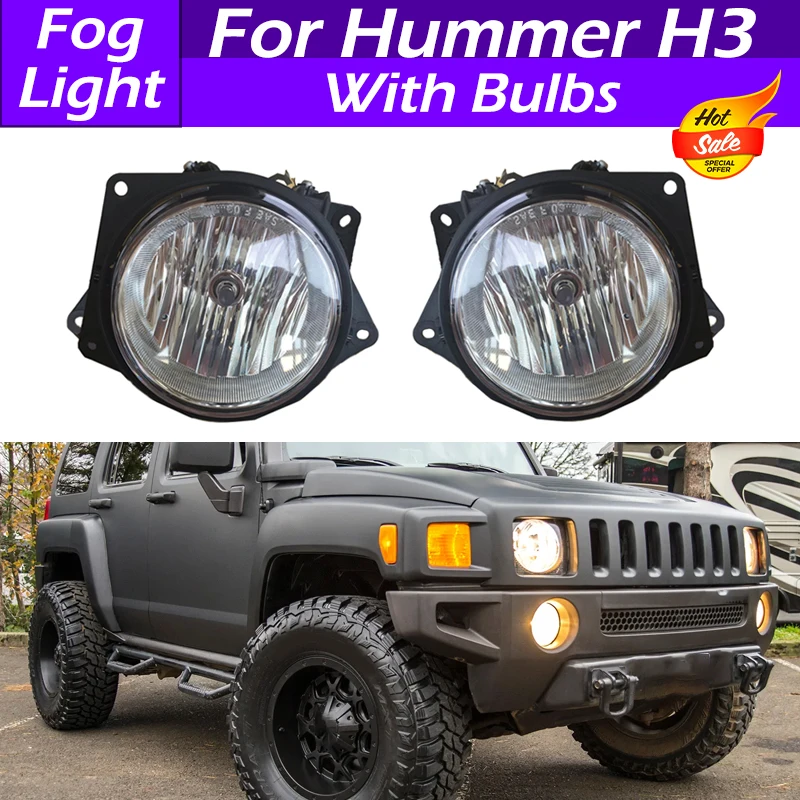 

GM523-B100L GM523-B100R Car Front Bumper Fog Light Assembly Fog Lamp Driving Light Foglight Foglamp With Bulbs For Hummer H3