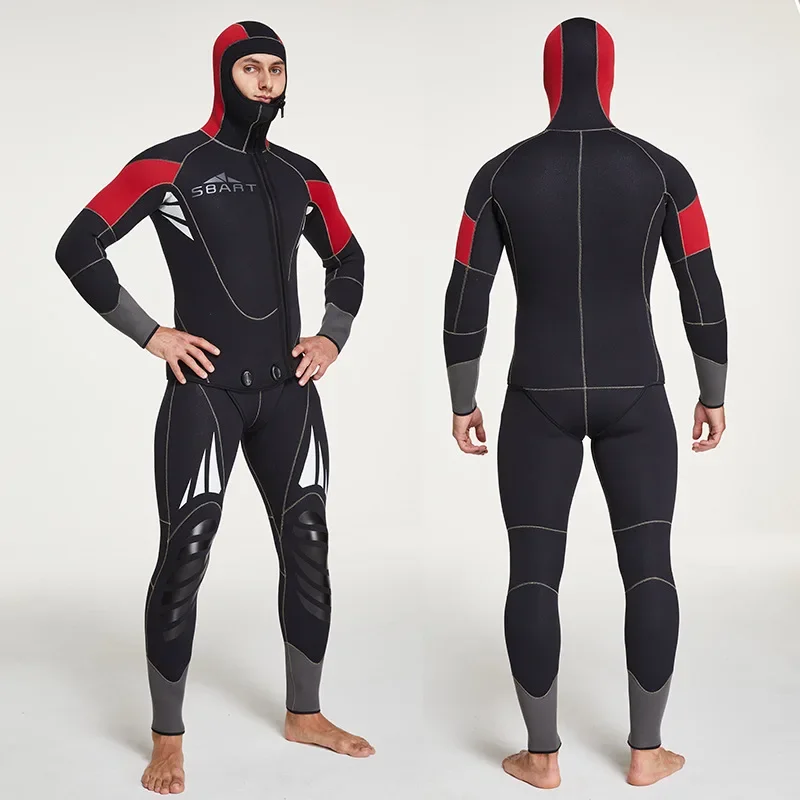 Full Set 5MM Diving Wetsuits Neoprene Spearfishing Diving Suit Men Wet Suit Surfing Windsurf Swimsuit Swimwear Windsurfing