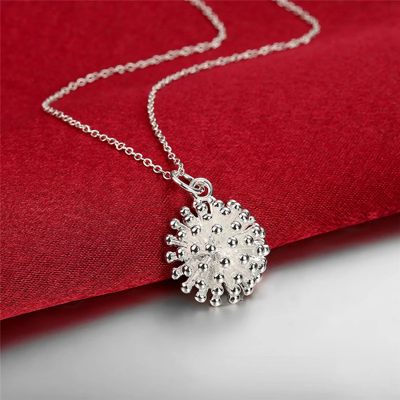 

Sterling Silver Firework Flower Necklace Earring Set Popular Charm Nice Necklace Earring Sets Women's Jewelry
