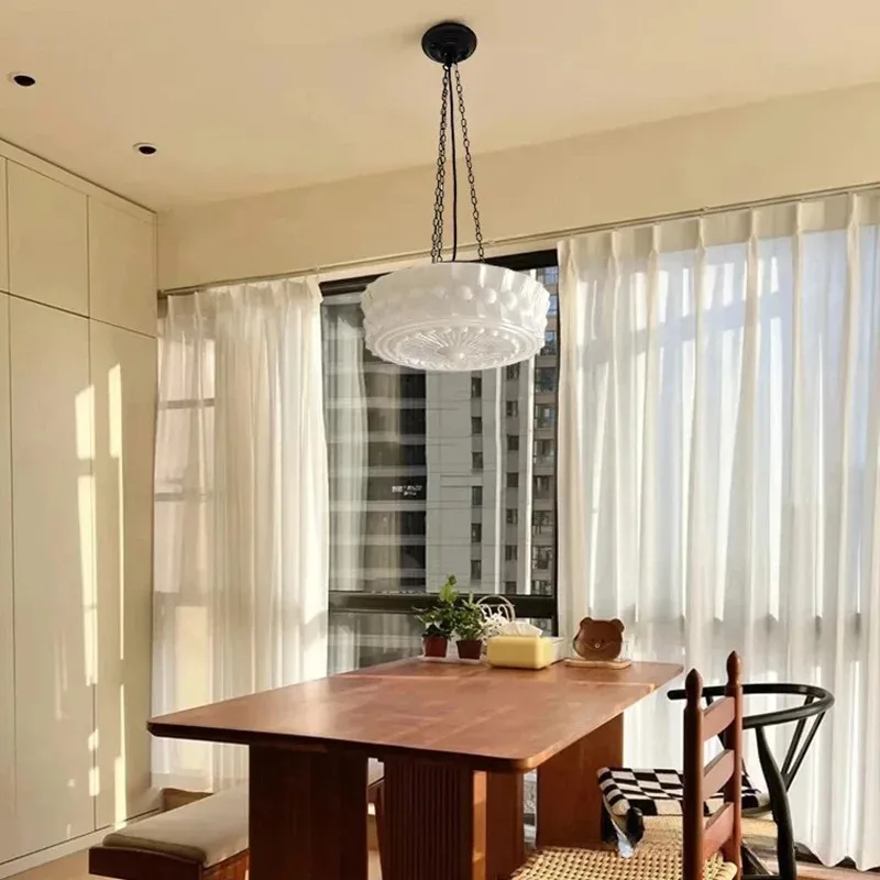 

Mid Century Milky White Glass Lamp Marlo Ceiling Light Hallway Restaurant Hotel Bar Homestay Living Room Bedroom Pumpkin Lamp