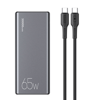USAMS 65W Power Bank With 2 USB Output Power Bank Li-polymer Battery 30000 Powerbanks Big Capacity 30000mah Black White 620g