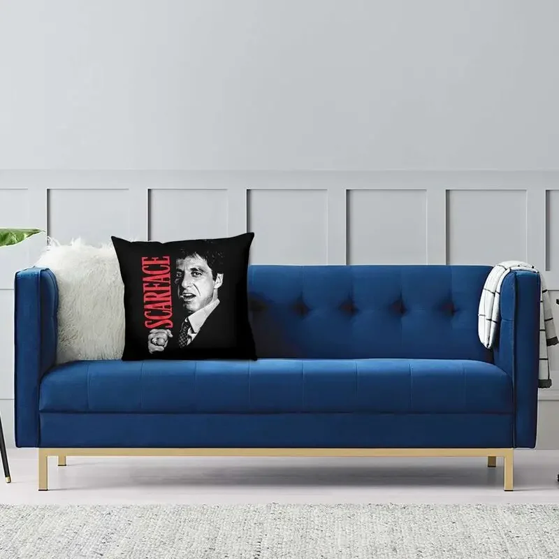 Tony Montana Fist Scarface Cushion Cover 45x45 Decoration Print Pacino Gangster Movie Throw Pillow Case for Living Room Two Side