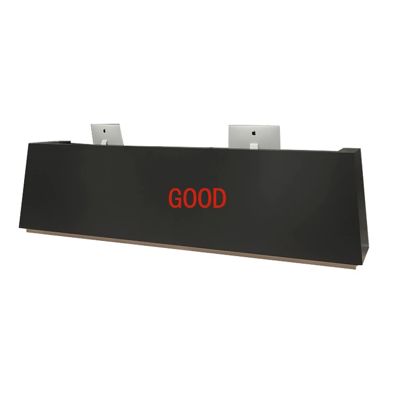 

Simple and modern company black front desk fashionable and creative special-shaped sales department clubhouse welcome