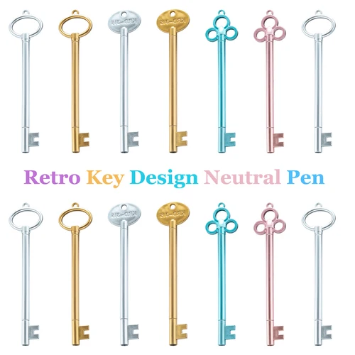 Imagen 1 del producto 10/30/50 Uds. Bolígrafo Neutral con diseño de llave Retro creativo, bolígrafo para firma, fuente para escuela y oficina, bolígrafos de escritura, suministros de aprendizaje al por mayor