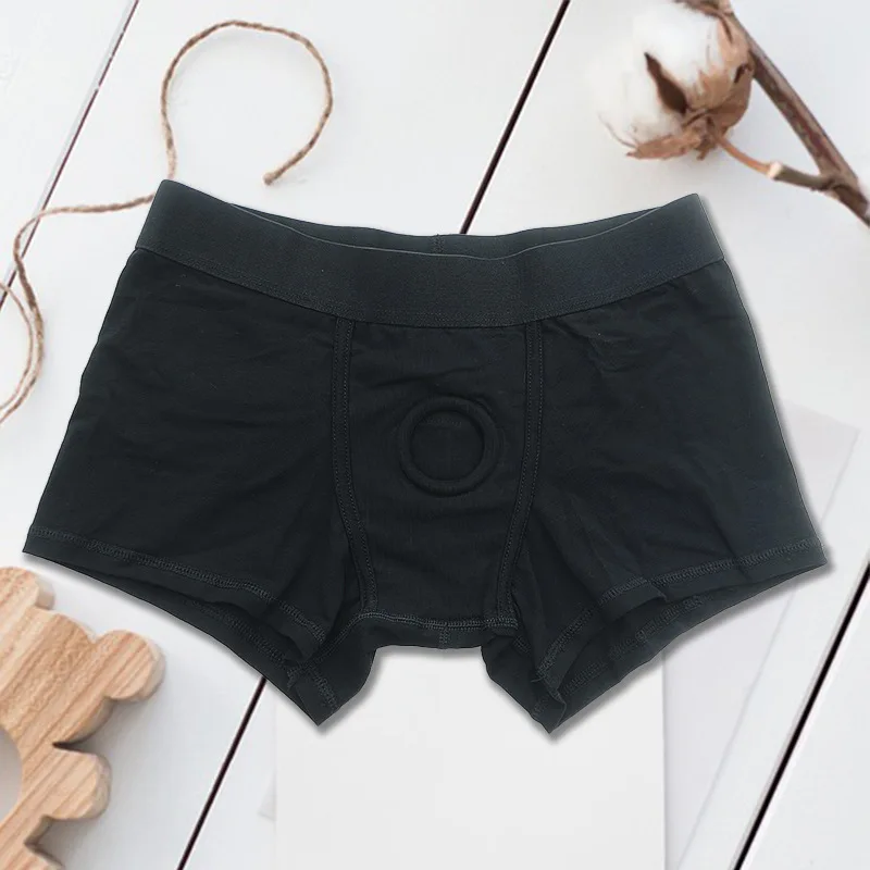 Men Sexy Underwear Open Pouch Boxers Front Open Hole Interior Trunks Soft and Comfortable Panties