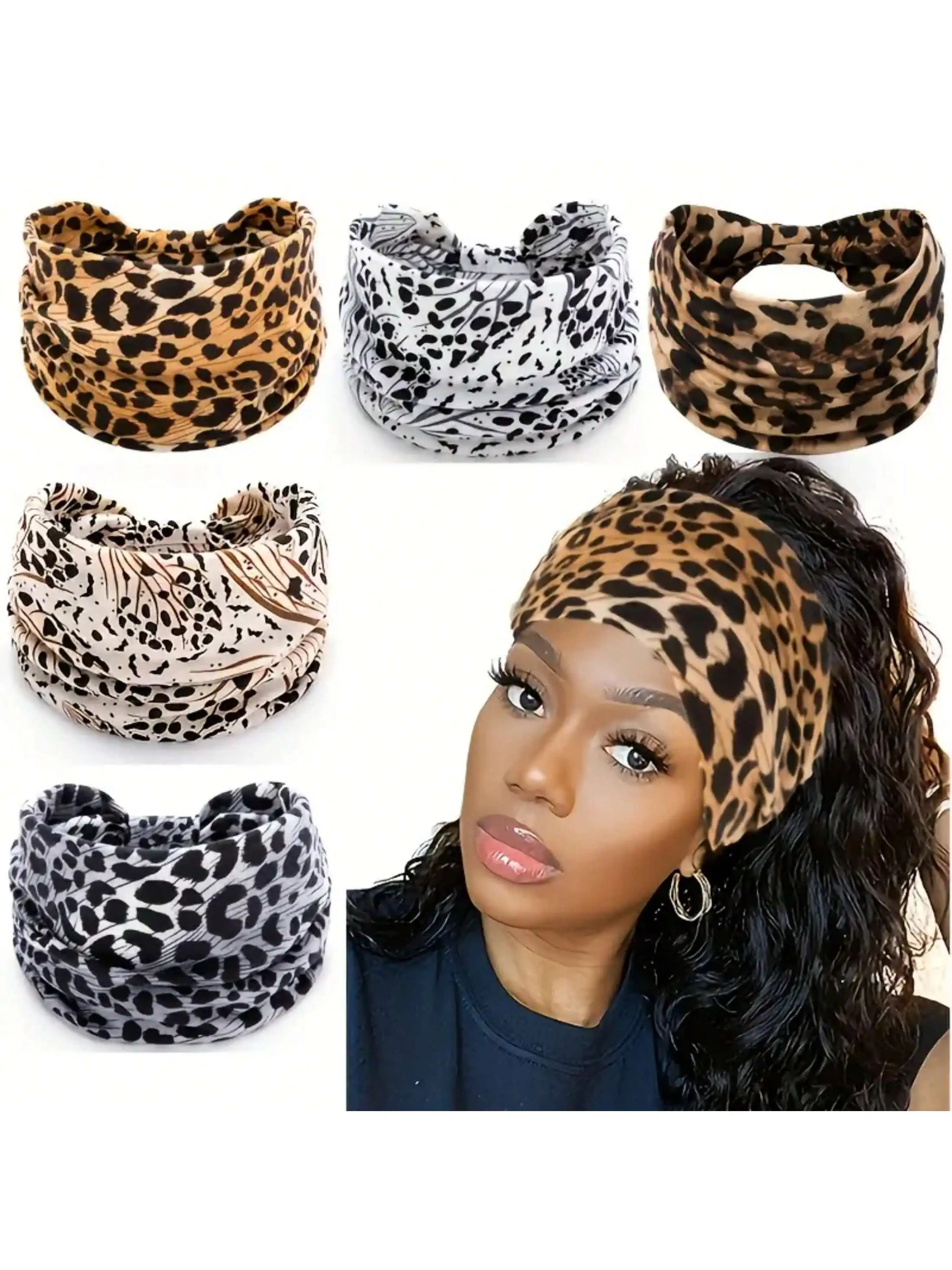 

Women's Shaping Yoga Headband – Spandex Material, Leopard/Animal Print, Must-have for Sports