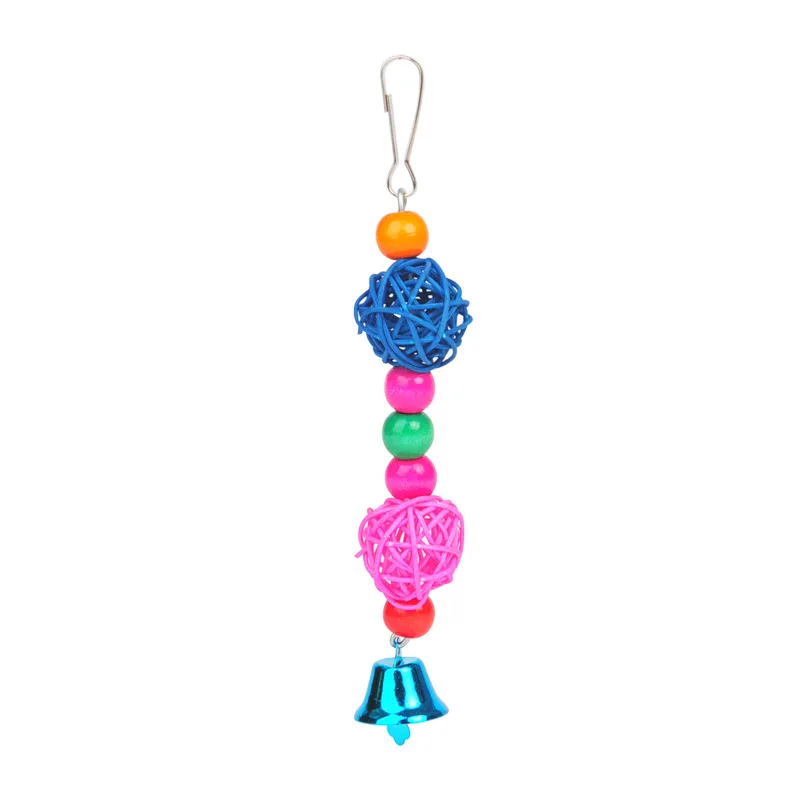 Parrot Chew Strands Wooden Toys Bird Parakeet Bite Molar Toys Rattan Ball parrot training Bird Cage Accessories