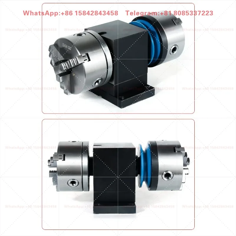 DIY Double Head Lathe Spindle 3 Jaw Self Centering Chuck For Wood Billiard Rod Long Material Processing