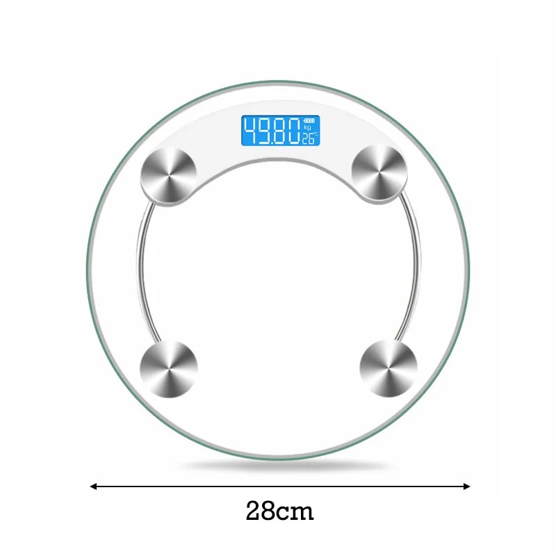 LCD Display High-Definition Digital Scale Round Shape Bathroom Body Weight Scale 0.2-180KG Precision Floor Electronic Scales