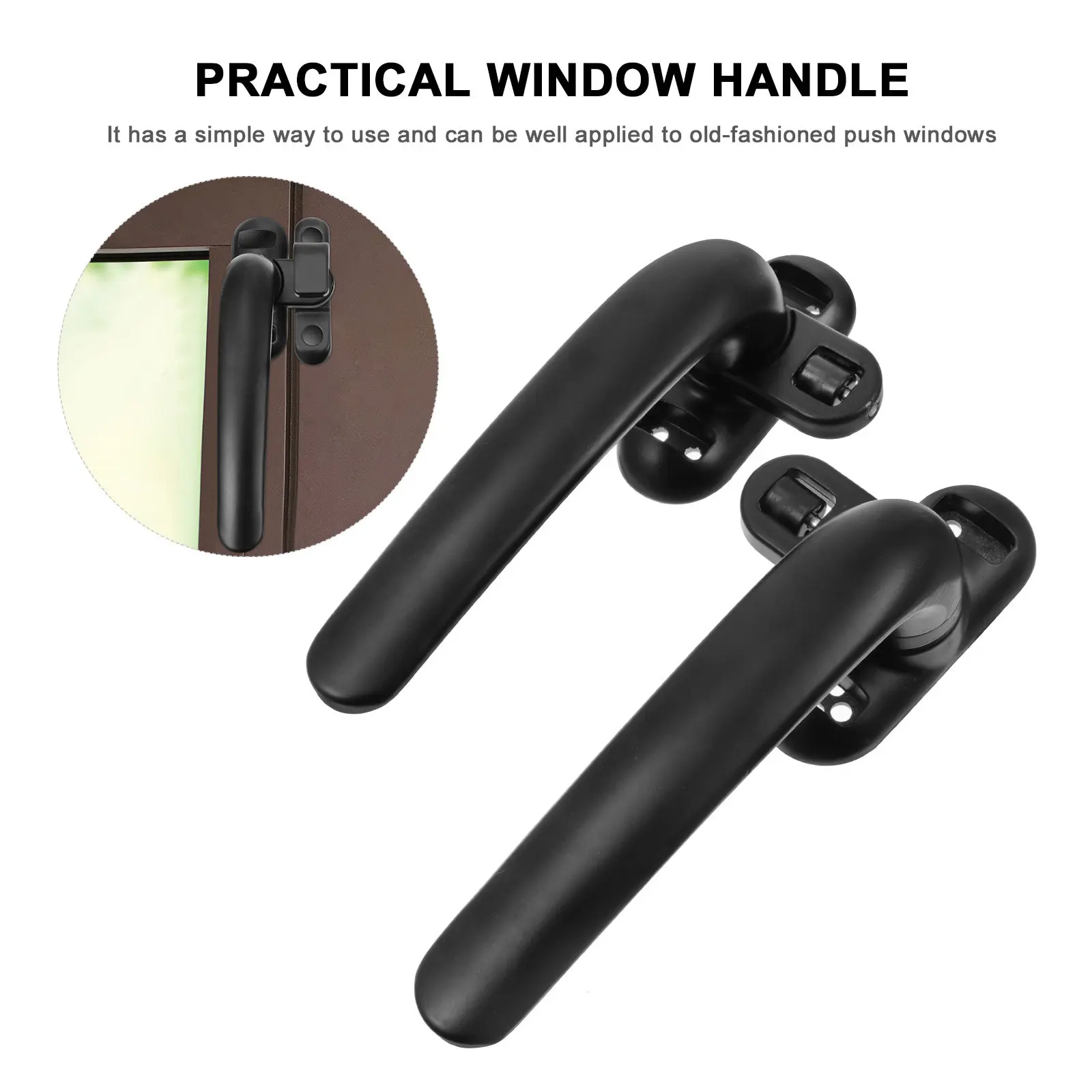 

2Pcs Aluminum Alloy Window Handle Vintage Style Pull Handle for Old-Fashioned Push Windows Cabinets Doors Ergonomic Smooth