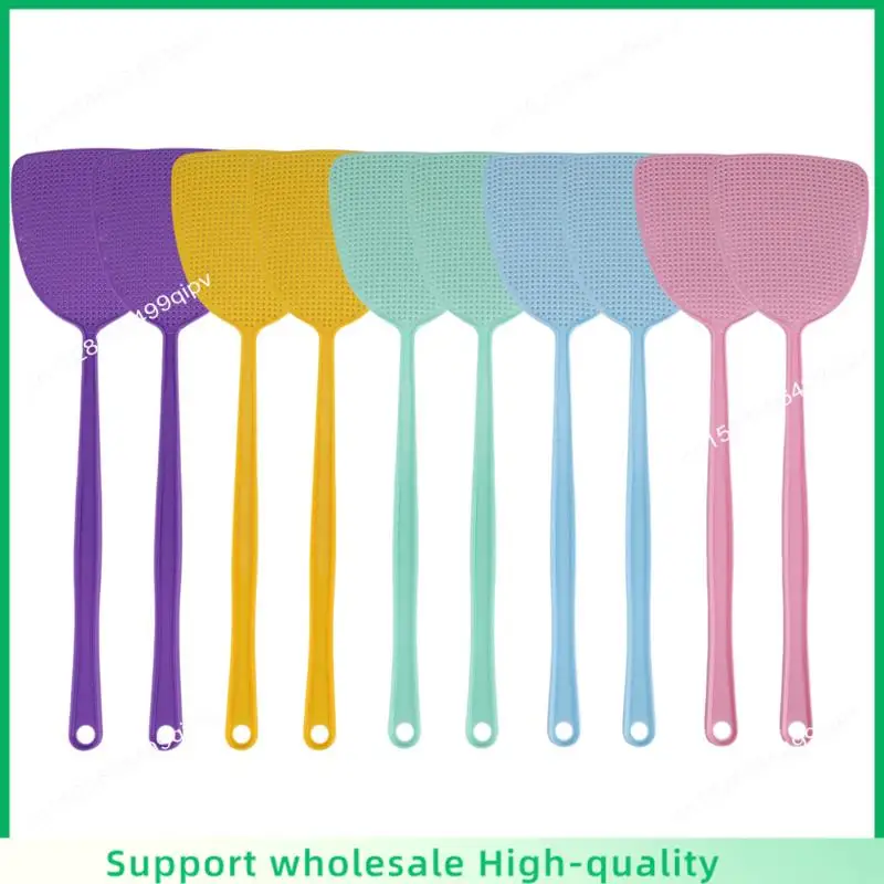 

ABSF Fly Swatter 10 Pack Plastic Long Handle Fly Swat Manual Swat Pest Control For Flies And Mosquito Multi-Color Random