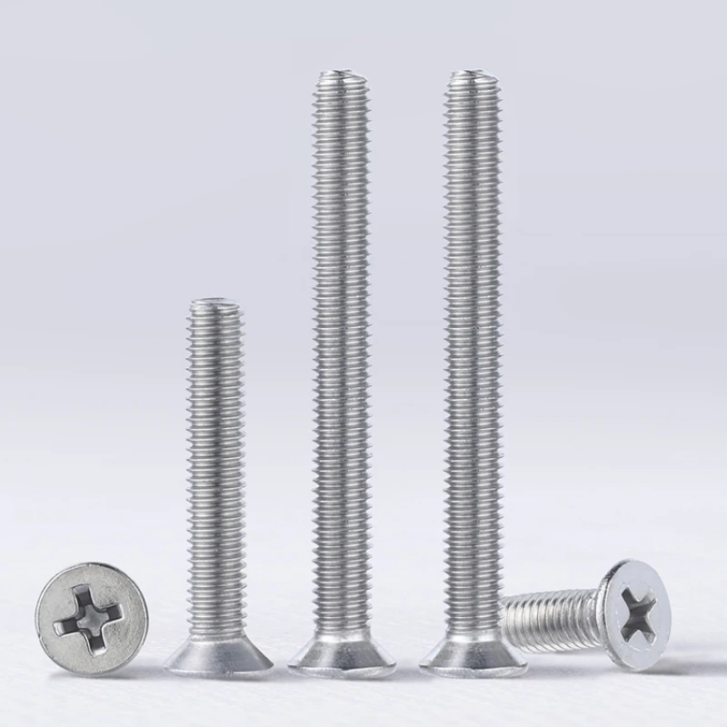 M1 M2 M3 M3.5-M10 Screws Flat Head Screw 304 Stainless Steel Countersunk Head Screw Bolt Security Machine Screws Accessories