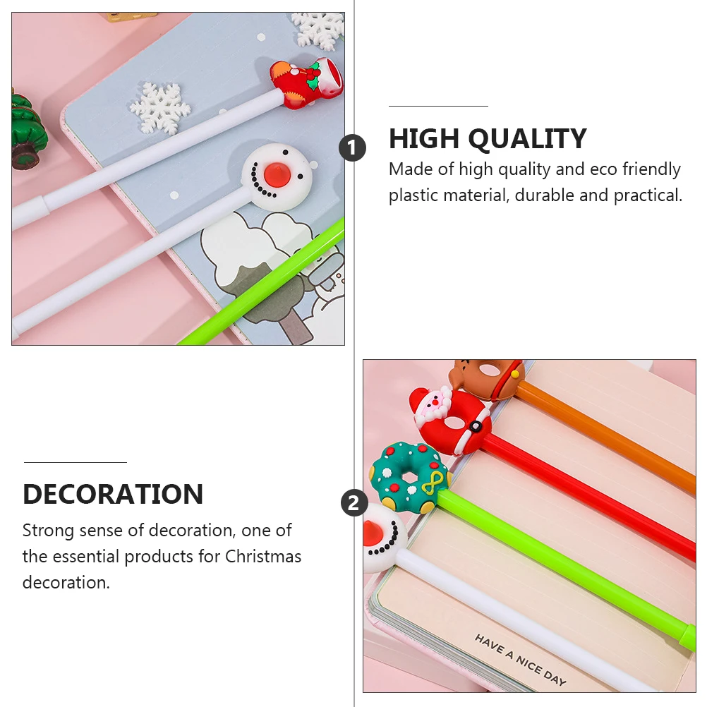 

6 Pcs Variety Santa Claus Pen Child Novelty Xmas Writing Pens Plastic Cute Cartoon