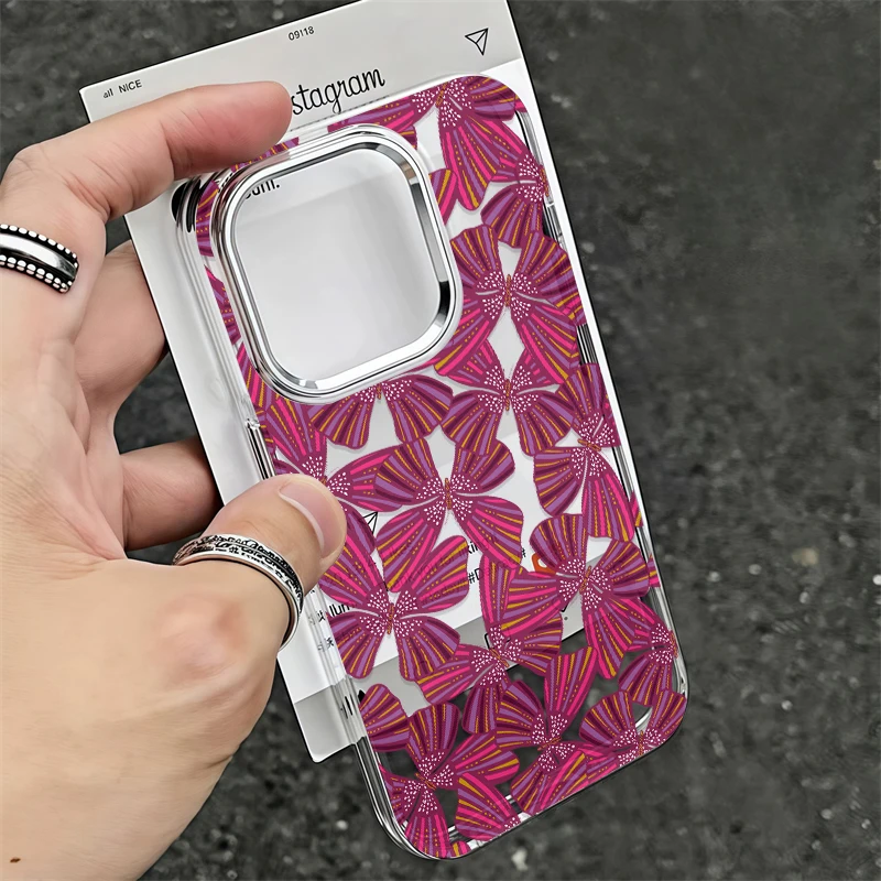 Для iPhone 17, 16, 15, 14, 13, 12, 11 Pro Max Чехол для телефона с бантиком и узором, силиконовый чехол для iPhone 7, 8 Plus XS XR X 16E Fundas