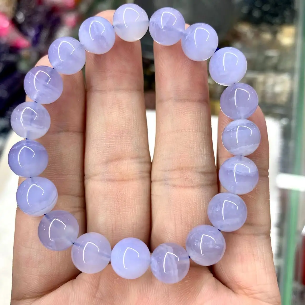 

Brazil Blue Lace Agate Bracelet Diy Gemstone Jewelry Bracelet For Woman For Gift Wholesale