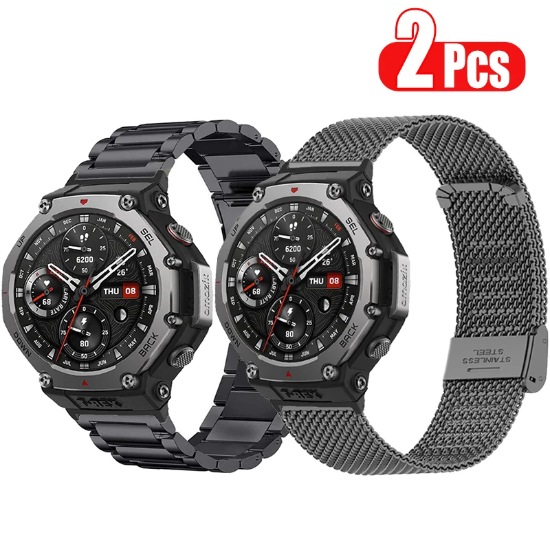 Металлический ремешок для AMAZFT T-REX 3, ремешок для часов из нержавеющей стали для Amazfit T Rex 3, браслет Correa reloj для amazfit t rex 3, браслет