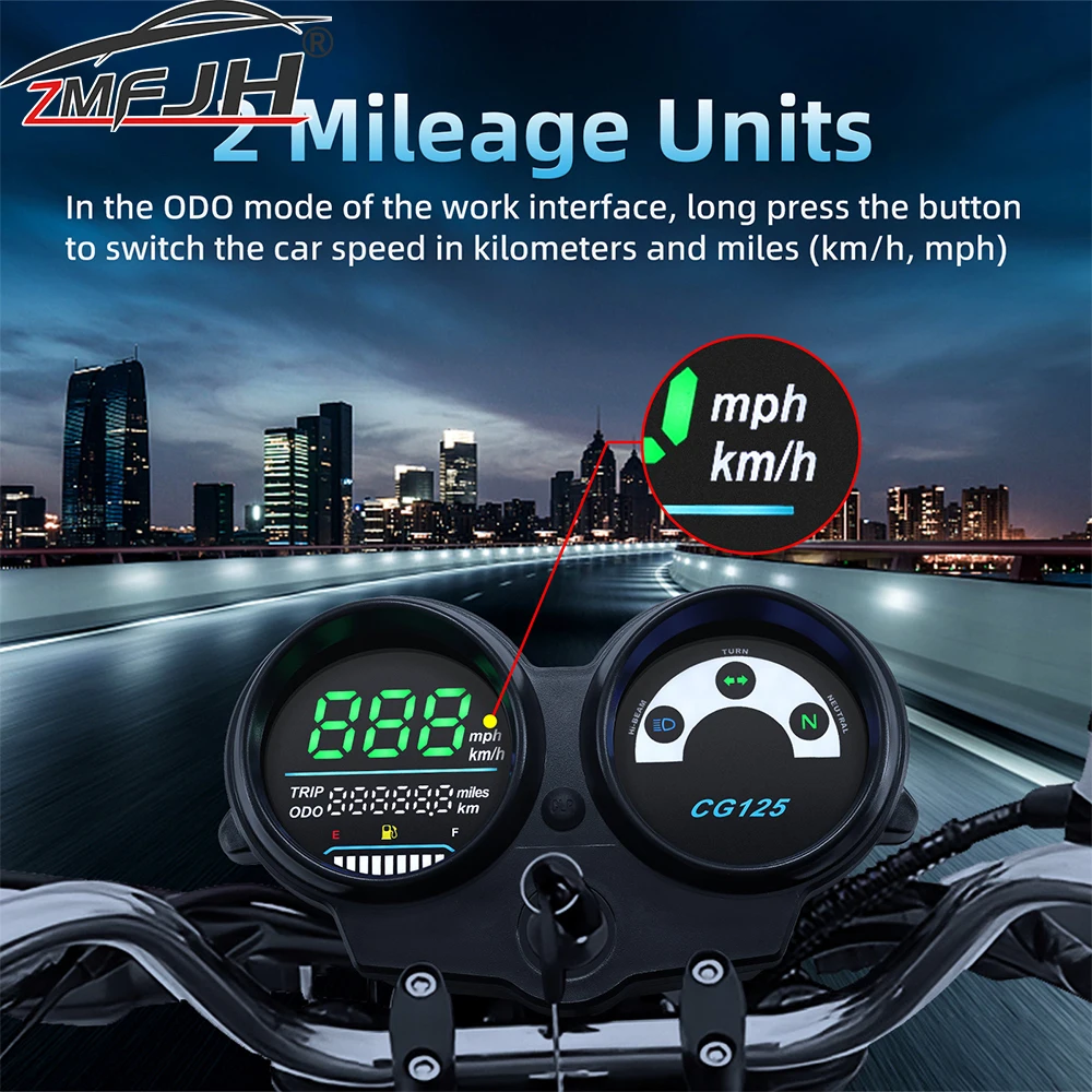 Motorcycle Speedometer LED Dashboard Fuel Level Meter Odometer For CG125 Year 2000 to 2008 Fan 125 Titan 125 2013 Speed Gauge