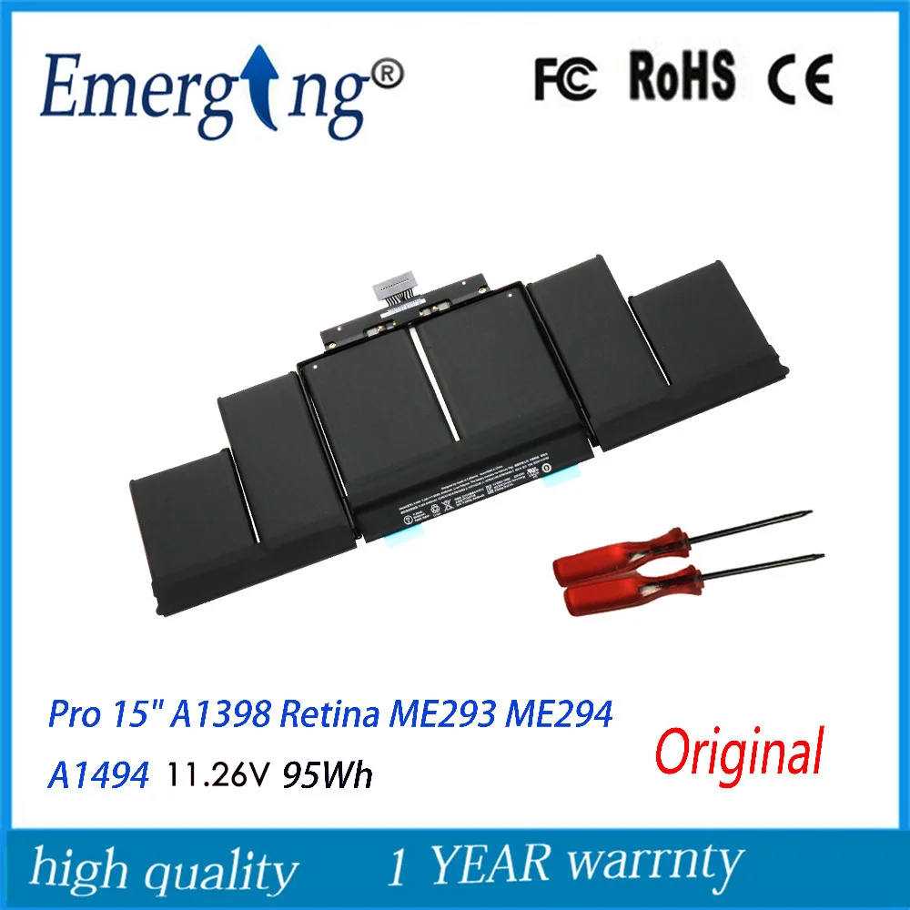 11.26V 95Wh Nieuwe A1494 Laptop Batterij Voor Apple Macbook Pro 15 "A1398 Retina Late 2013 Mid 2014 ME293 met Tool