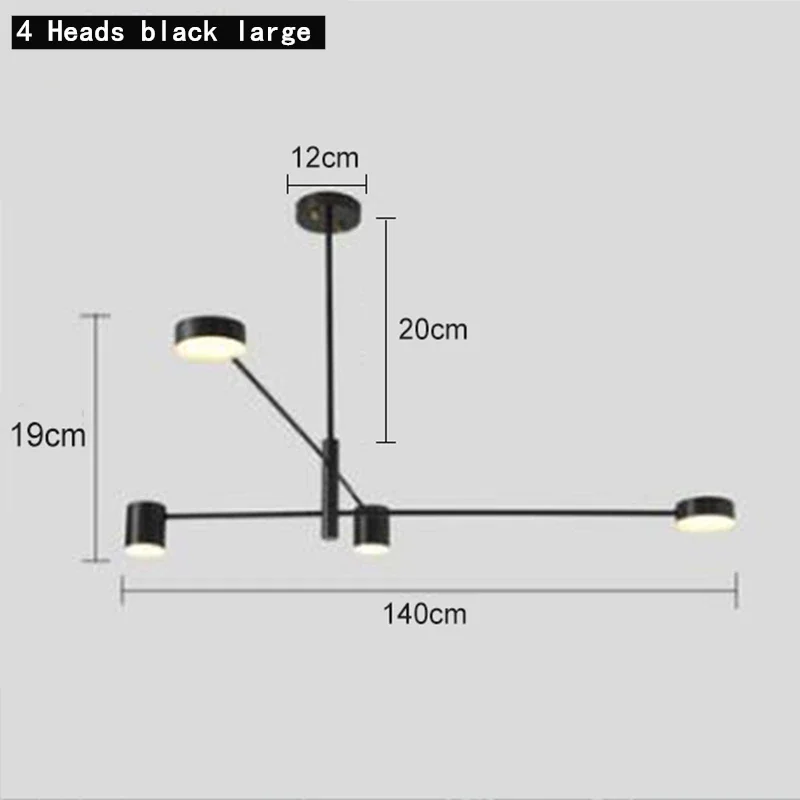 QINGYUNKE Kronleuchter Lang LED Nordic Stil Schwarz Gold Weiß 5
