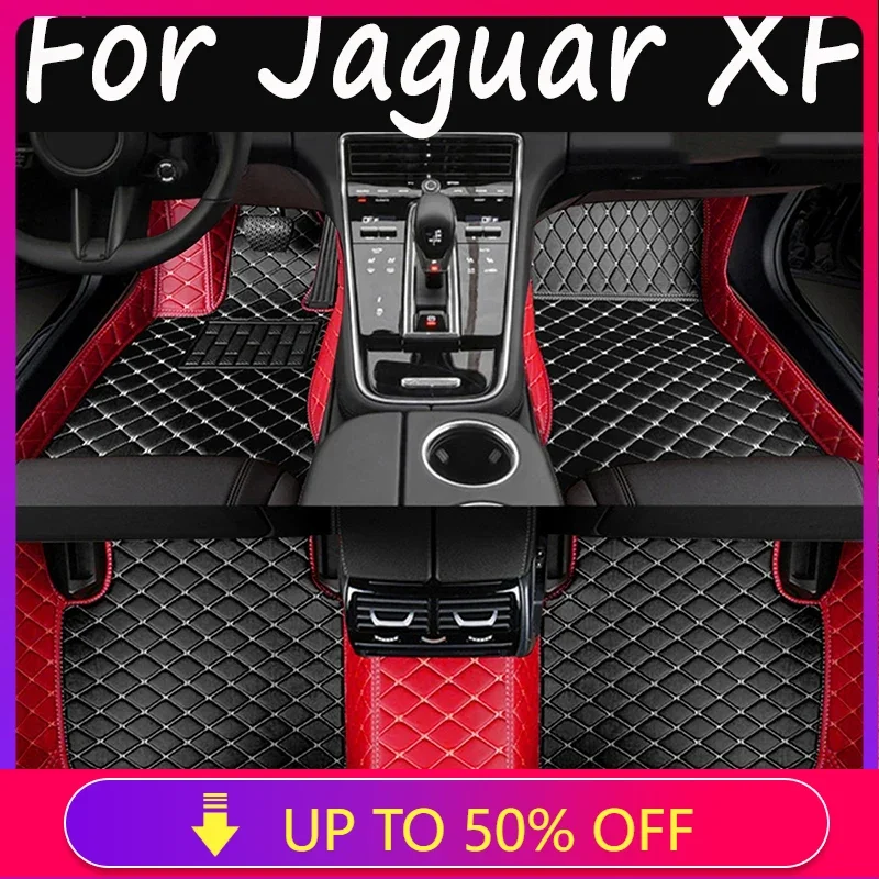 Car Floor Mats For Jaguar XF X250 2008~2015 Carpet Rug Durable Leather Mat Auto Anti Dirty Pads Interior Parts Car Accessories