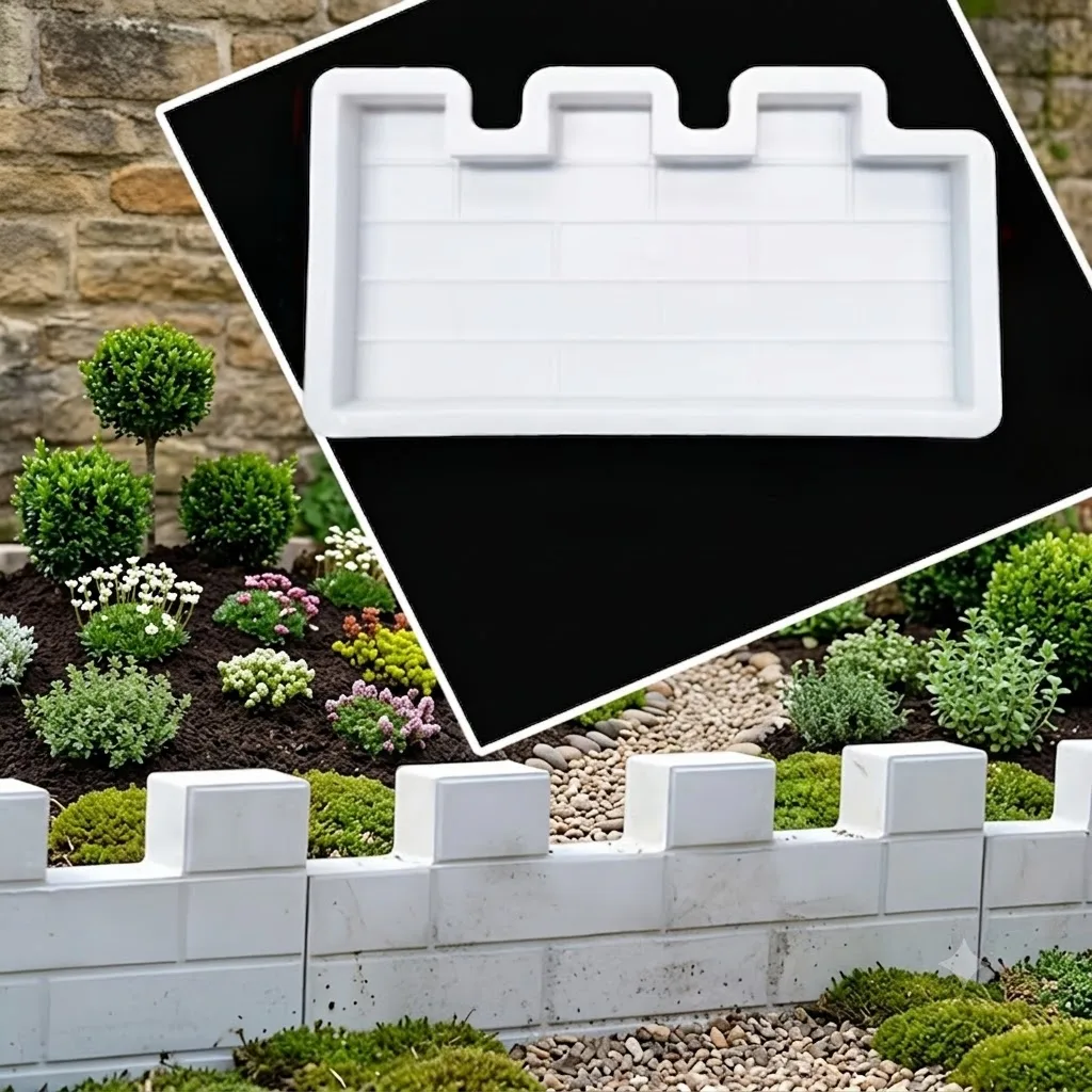 Park courtyard vegetable garden antique city wall greening flower pool brick plastic mold city wall modeling brick production