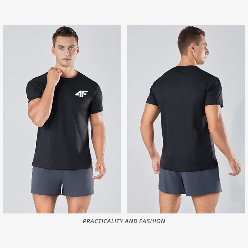 Men's Summer Exercise Trainning T-shirt High Quality Breathable Quick Dry Short Sleeved Top Marathon Gym Fitness Basketball Tees image 2