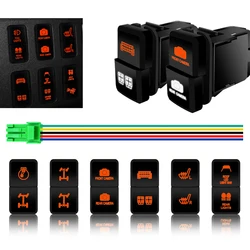 12V Front Rear Camera Orange White Led Dual Push Button Latching Switch For Toyota Prado 4Runner Landcruiser FJ Cruiser Tacoma