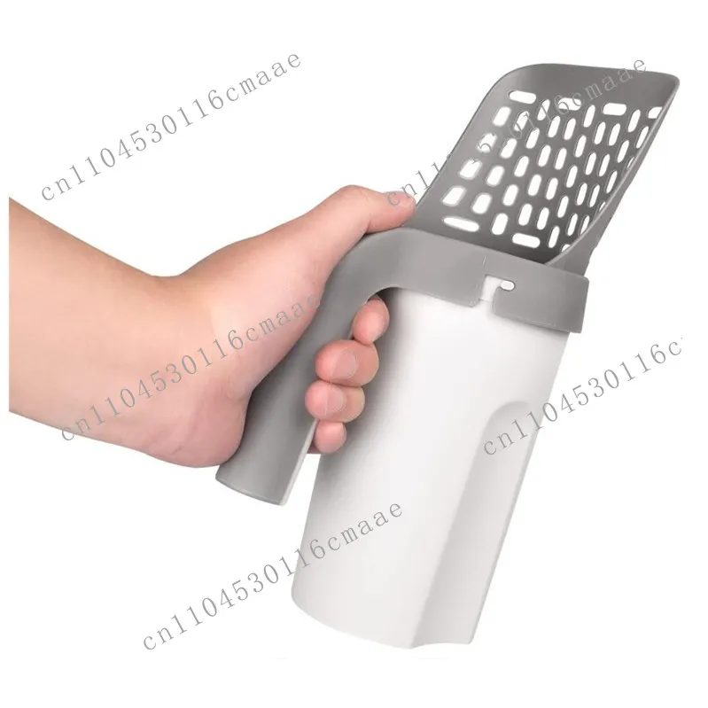 Detachable 2-in-1 all-in-one cat litter scoop, large capacity cat litter scoop, with pouch container pet cleaning supplies