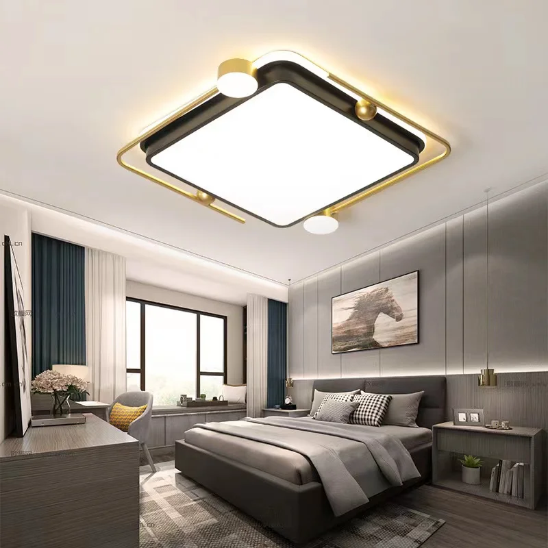 Modern LED Ceiling Lamp for Living Room Dining Study Bedroom Ceiling Light Nordic Lustre Square Ceiling Chandelier Light Fixture