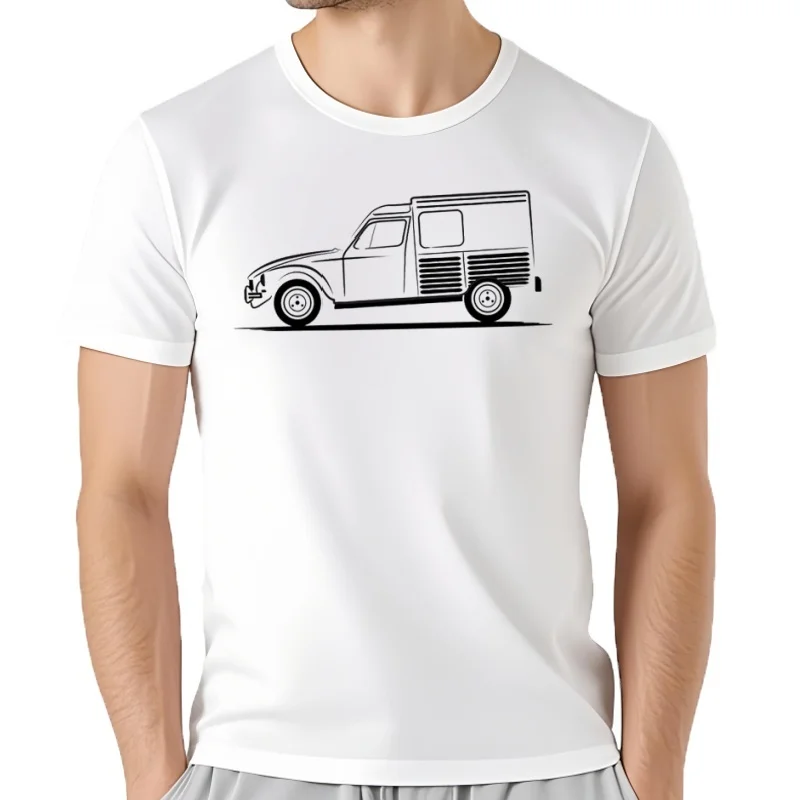 New Men Short Sleeve 2cn Acadiane And 2cv French Spirit T-Shirt Hip Hop Boy Casual TeLegend Old Car Sport T