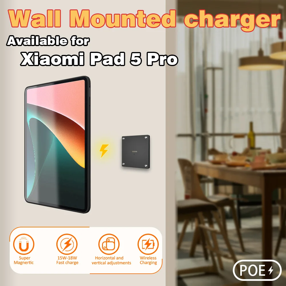 

POE Magnetic Wall Mount for Xiaomi Pad 5 Pro: 18W Quick - Charge Charging Case and Powerful Wall - embedded Magnets for Ultimate