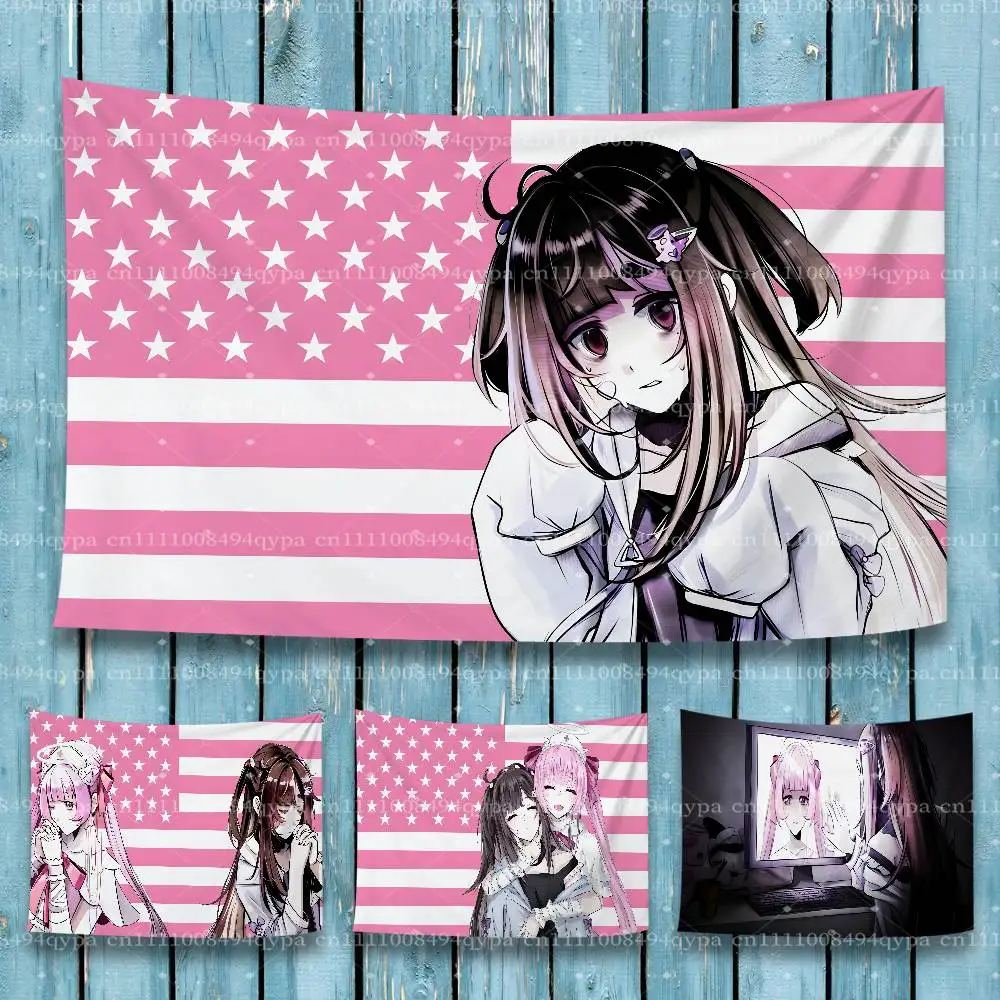 Yuna L-Love Angel Syndrome American Flag with 4 Grommets Tapestry for Wall College Dorm Decor,Outdoor,Bedroom Gifts HD Banner