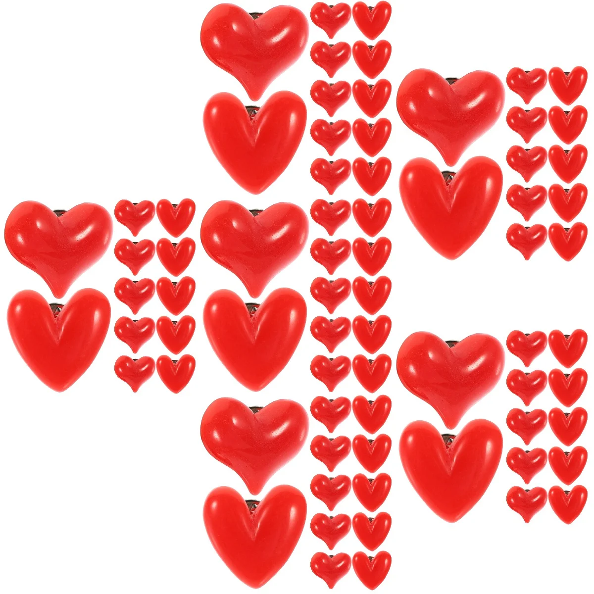 

6pcs 6 PCS Heart-shaped Button Pin Love Gifts Holiday Brooch Valentine Red Pins Lapel
